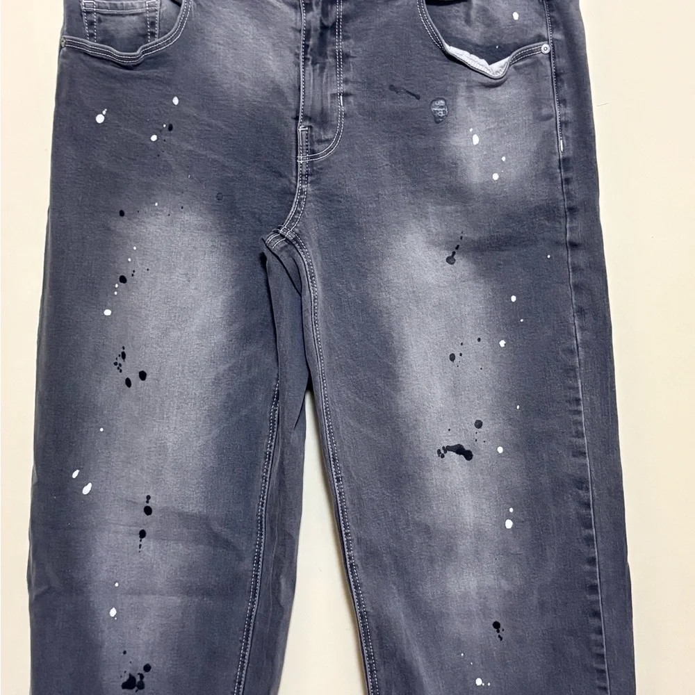 Empyre Tara Splatter Grey Low Rise Denim Skate Jeans - Picture 5 of 9